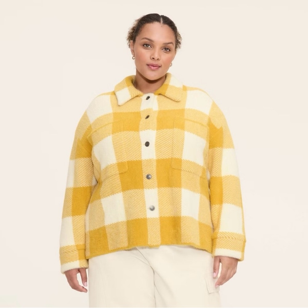 💛 NWT! Plaid Shacket - Woolrich x Target Yellow - Size 1X